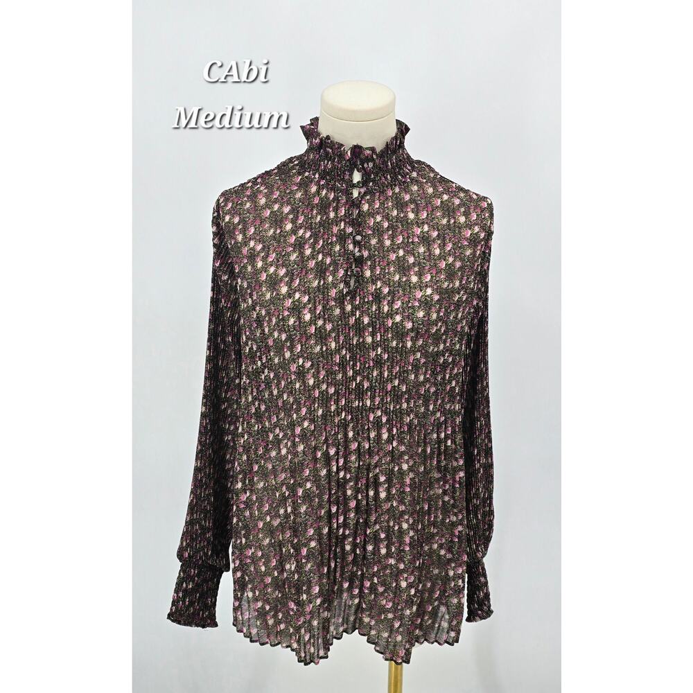 Cabi Knife Pleat floral Blouse #3952 – Medium Cottagecore Romantic
